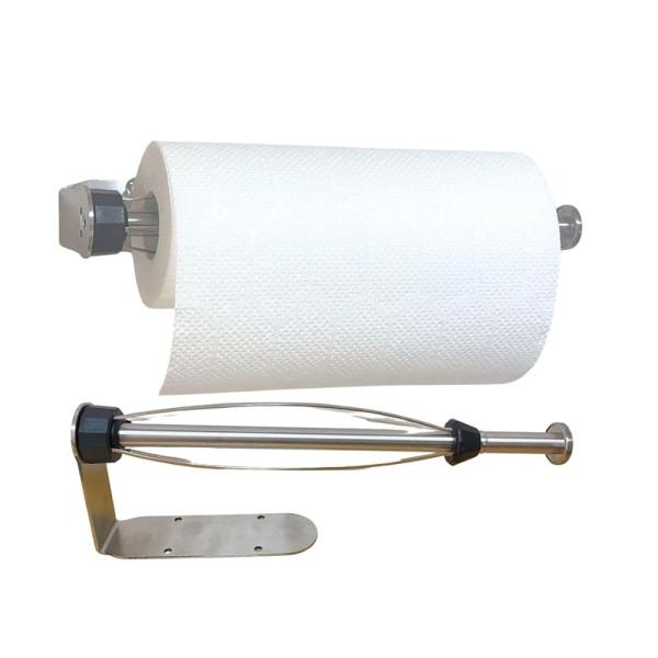 ■多様性のあるロングホルダーキッチンペーパー、ペーパーホルダー、巻きタイプビニール、トイレットペーパーなど沢山のものをホルダーできるスプリングロック式のロングタイプホルダーになります■取り付けしやすいダブル接着粘着テープにて貼り付け（ガラス...