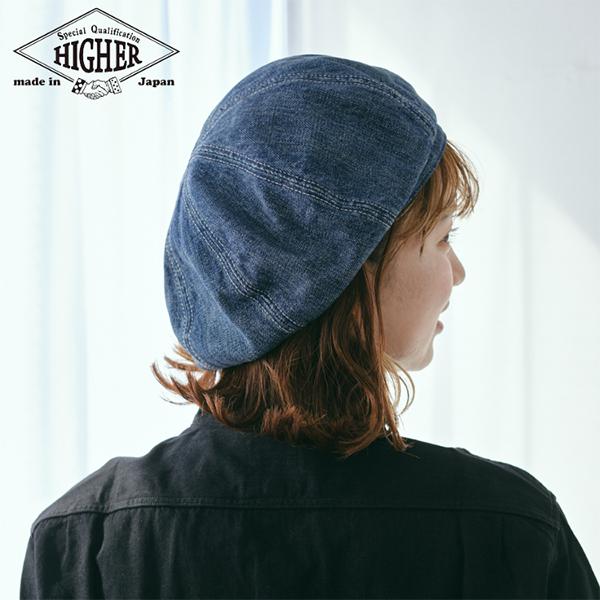帽子 TENDERLOIN denim beret HIGHER（ハイヤー） セルヴィッジデニム ワイドベレー ユーズド加工
