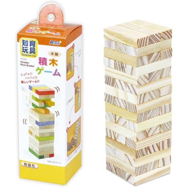 順番にピースをぬいて倒した人の負け！無着色　48ピース商品サイズ1ピース：50×17×10mmセット内容