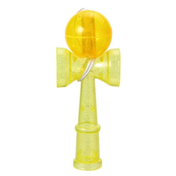 キラキラプラ製けん玉 黄色 11980 けん玉 プラ製 キラキラ クリア