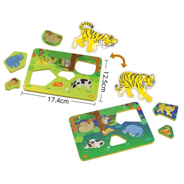 動物の昼と夜の様子がわかる柔らかパズル商品サイズ174×125×4ｍｍセット内容本体×1
