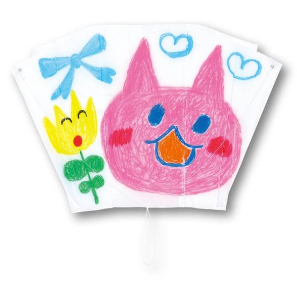 ほねがないので折りたためることができる、持ち運びしやすい凧です。空気が入って、ほねのかわりになります。組立済で、たこ糸を一ヶ所結ぶだけで完成します。糸がオレンジなので、飛ばしたときに見やすくなっています。また、糸目と持ち手のたこ糸が絡まって...