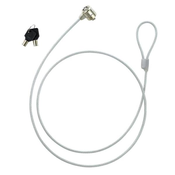 PC盗難防止のためのセキュリティ用品スロットサイズ7×3mmに対応。●鍵付商品サイズφ3.5mm×1.2m、対応セキュリティスロットサイズ：7×3mmセット内容本体×1、鍵×2