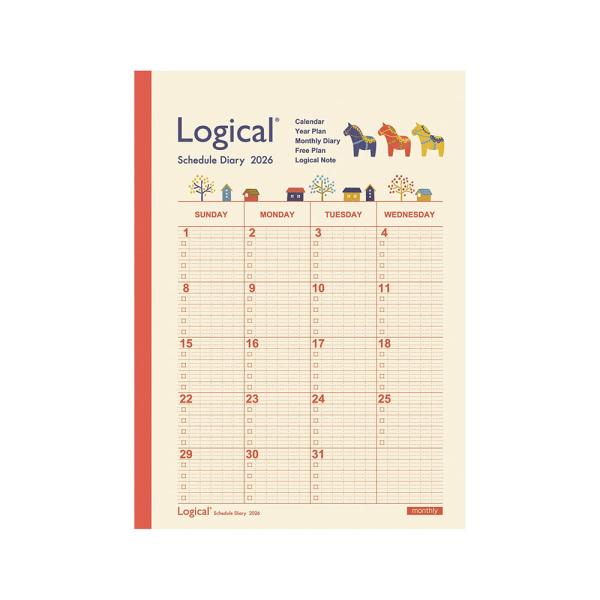 ナカバヤシ ロジカルダイアリー2026月間ノートタイプA B5 ウマ NS-B502