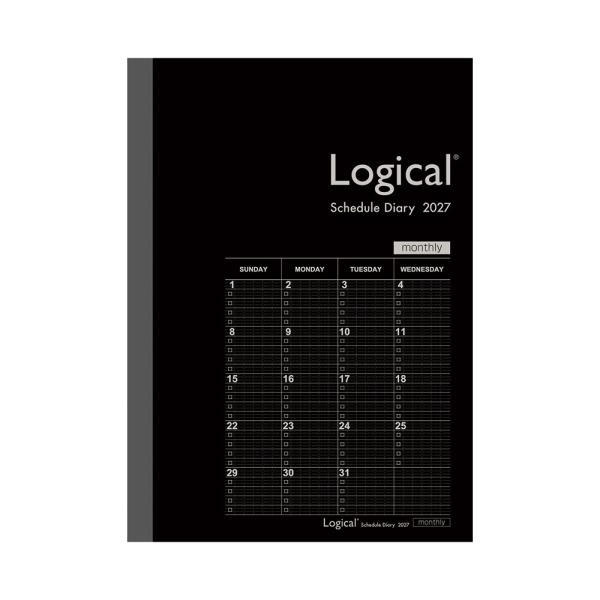 【2027年版】 ナカバヤシ ロジカルダイアリー 月間ノートタイプB A5 ブラック カレンダー スケジュール帳 マンスリー 月間予定 月間管理 ブロック式