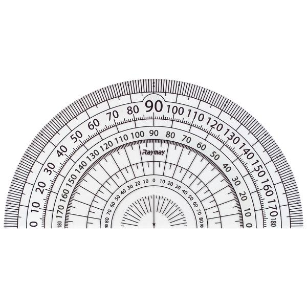ＲＦ白黒分度器　ホワイトAPJ151W　白と黒のハイコントラストで視認性の良い三角定規。5cm毎の大きな数字で視認性が良い。矢印付きメモリで線を引くときに読み取りやすい。垂直線、平行線を書くときに便利な「はしゼロメモリ」、はしゼロメモリだか...