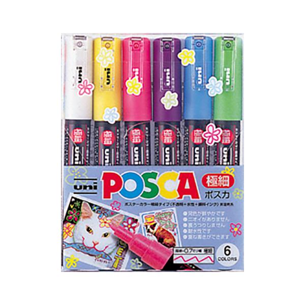 三菱鉛筆 ユニ ポスカ 極細 6色セット PC-1M6C 三菱鉛筆 ユニ ポスカ 極細 6色セット PC-1M6C