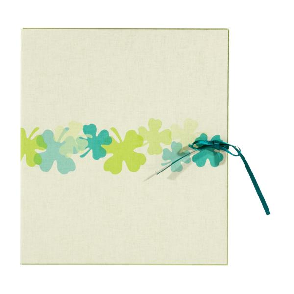 ミドリカラー色紙　二つ折りリボン　クローバー柄33114006