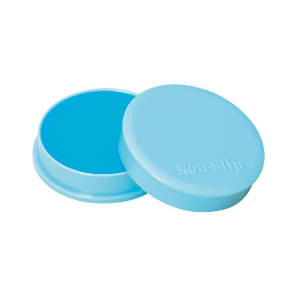 ノンスリップ　ＮＳ−２０１　青 ●外寸：径５０×高１３．７ｍｍ●容量：１１ｇ●材質：ラバー＝合成ゴム，主成分＝多価アルコール，容器＝再生ＰＳ，キャップ＝再生ＰＰ