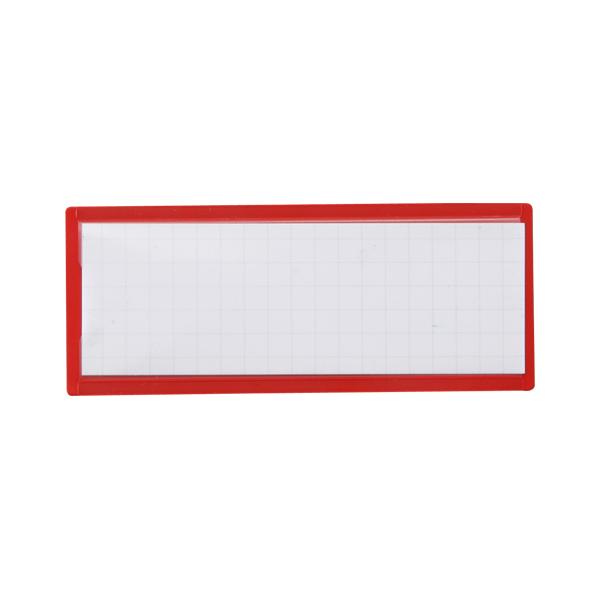 クラウンマグタッチスライド見出し　赤 CR-MG401-R:●外寸：縦４０×横１００×厚１．０ｍｍ●収容寸法：縦３２×横９４ｍｍ●材質：ゴム磁石，ＰＶＣ