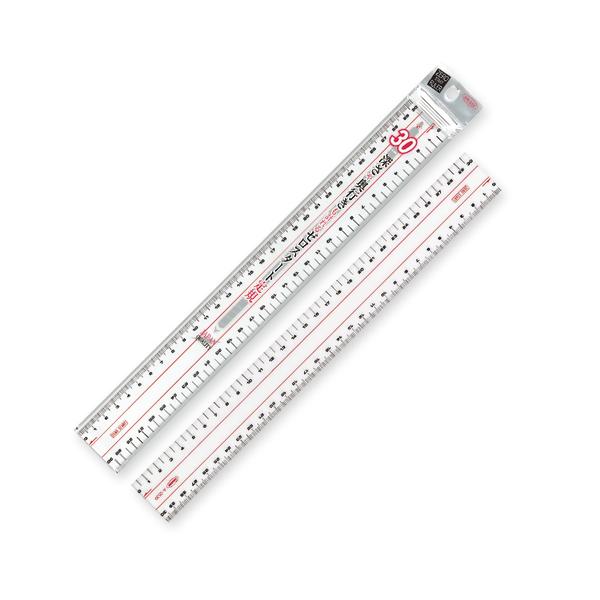 共栄プラスチックメタクリル両切直線定規　３０ｃｍA-2530