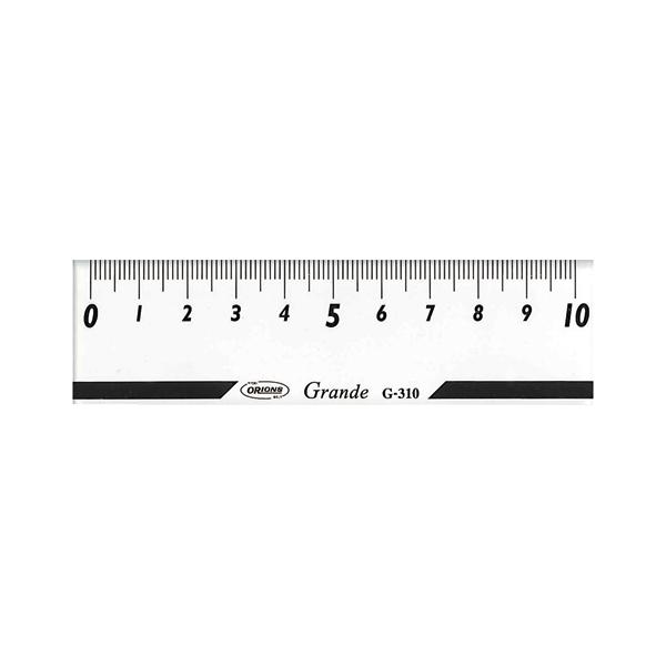 グランデ直線定規　１０センチ目盛●目盛：１０ｃｍ●サイズ：縦３０×横１０８×厚３ｍｍ●材質：メタクリル樹脂