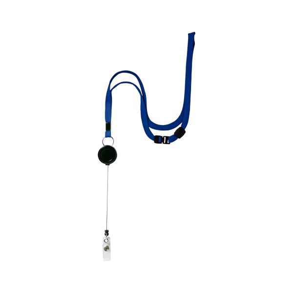 リールストラップ　１本　青 ●ストラップ長：９０ｃｍ●ストラップ幅：約１０ｍｍ●材質：リール＝ＡＢＳ，ストラップ＝再生ＰＥＴ