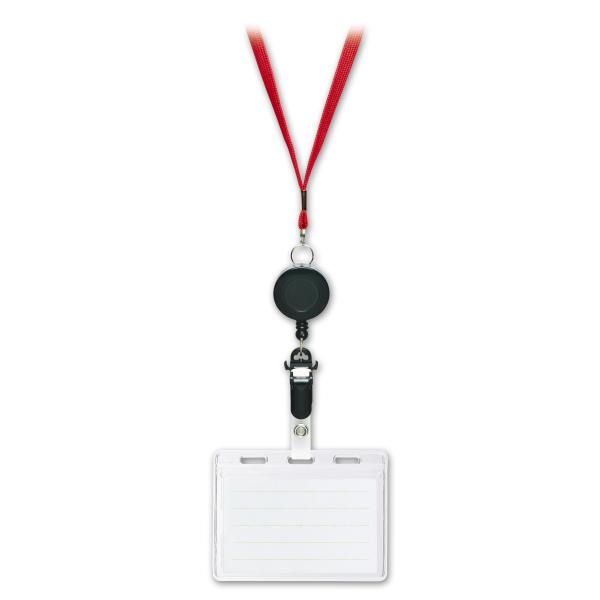 他サイト： ソニックリール式吊下名札　赤 　２枚収納タイプNF-418-Rの商品画像