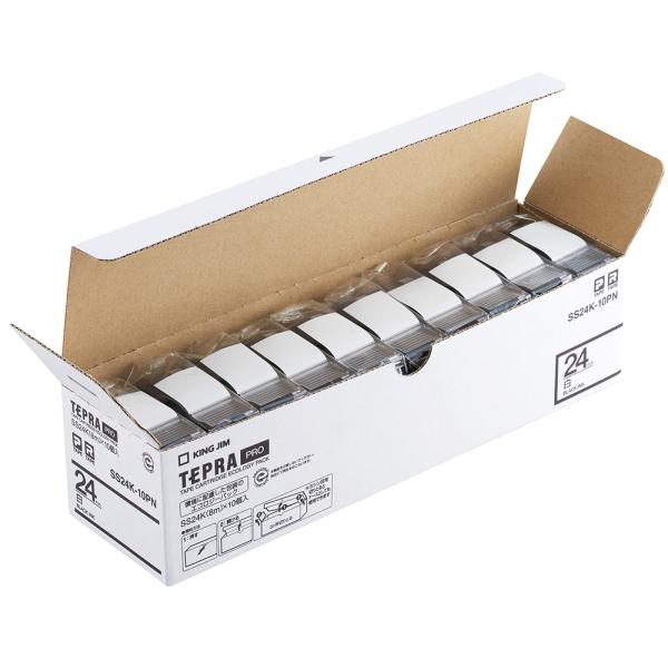 KING JIM（キングジム） PROテ−プエコパック白ラベル10個SS24K