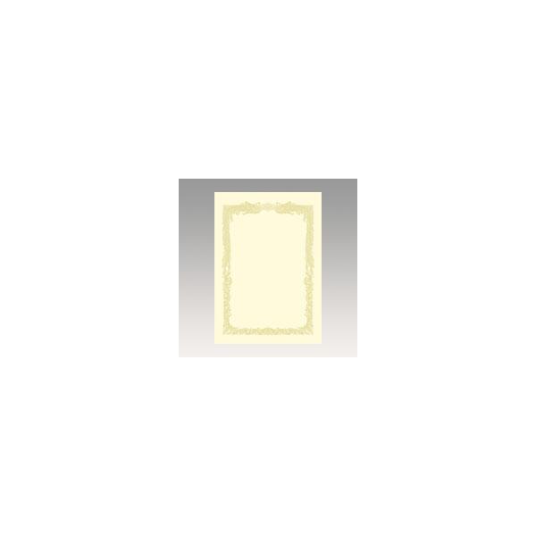 タカ印 ＯＡ賞状用紙　クリーム　Ａ４判横10-1068●規格：Ａ４判●外寸：縦２９７×横２１０ｍｍ●紙厚：０．１８６ｍｍ●材質：ケント紙●テスト印刷用紙２枚付