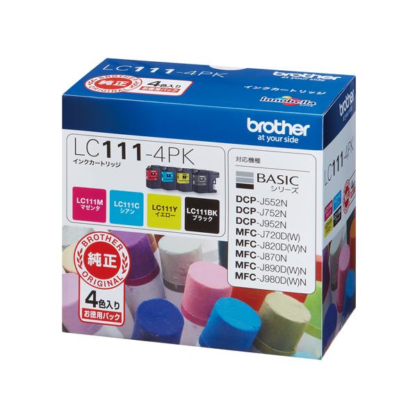 ブラザー インクカートリッジ 4色パックLC111-4PK : ステーショナリー