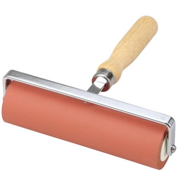 転圧ゴムローラー 赤 φ45×164mm(6インチ) 40114 ゴムローラー 6インチ 小型 舗装 DIY