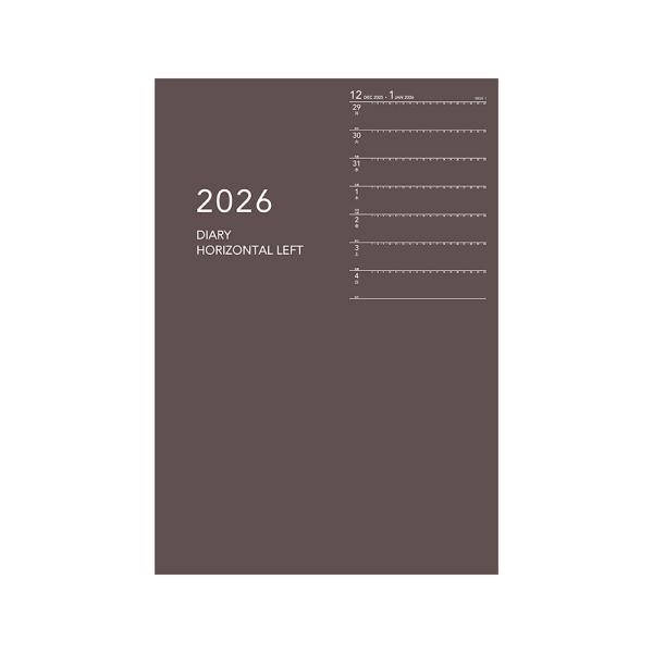 ダイゴー 手帳 2026年 スケジュール帳 アポイント ウィークリー レフト A5 ブラウン E8153 2026年 1月始まり ダイアリー商品スペック左半分が1週間のスケジュール、右半分が横罫のメモスペースになっており1週間の予定とメモを...