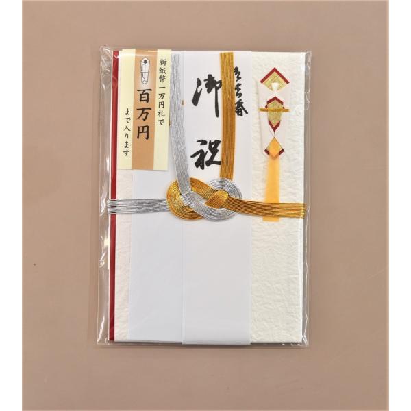 メール便（クリックポスト）発送対応品大きめ１４×２１ｃｍ（A4判用紙半分）の金銀水引金封新紙幣１万円札１００枚入ります。御結婚御祝用金封 揉紙　金銀１０本水引あわじ結び寸法：140×210ミリ　短冊３枚（御結婚御祝・寿・無地）中袋１枚
