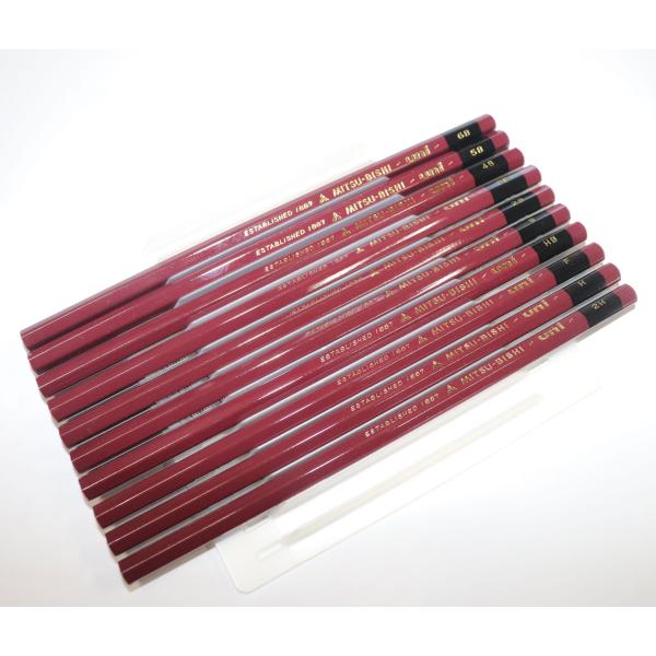 新品　高級　ハイユニ　鉛筆　F　B〜10B　HB　H〜4H　サッピツ　デッサン 三菱鉛筆 ハイユニ 10B 12本入 HU10Bが1,400円 通販【ココデカウ