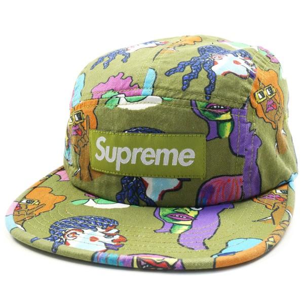 supreme camp cap on head