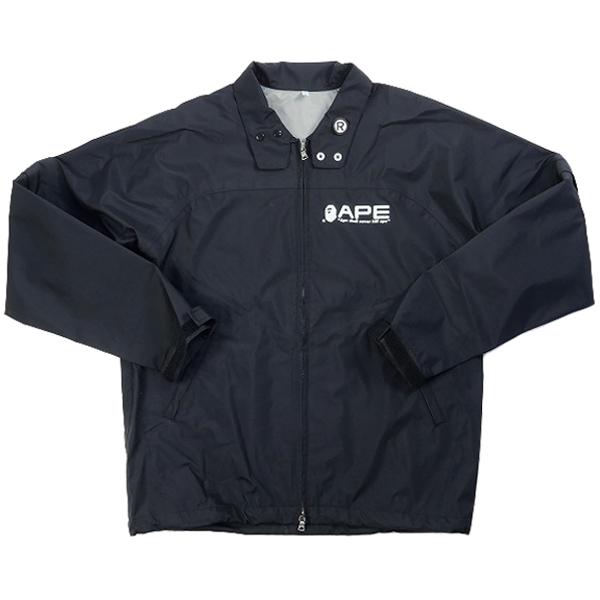 ア ベイシング エイプ A BATHING APE GORE-TEX ゴアテックス APEロゴナイロンジャケット 黒 Size【S】  【中古品-良い】【中古】