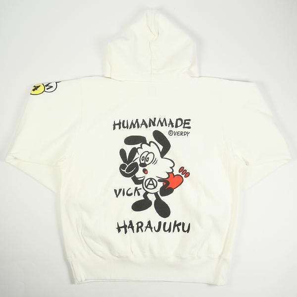 HUMAN MADE ヒューマンメイド ×VERDY VICK PIZZA HOODIE パーカー 白 