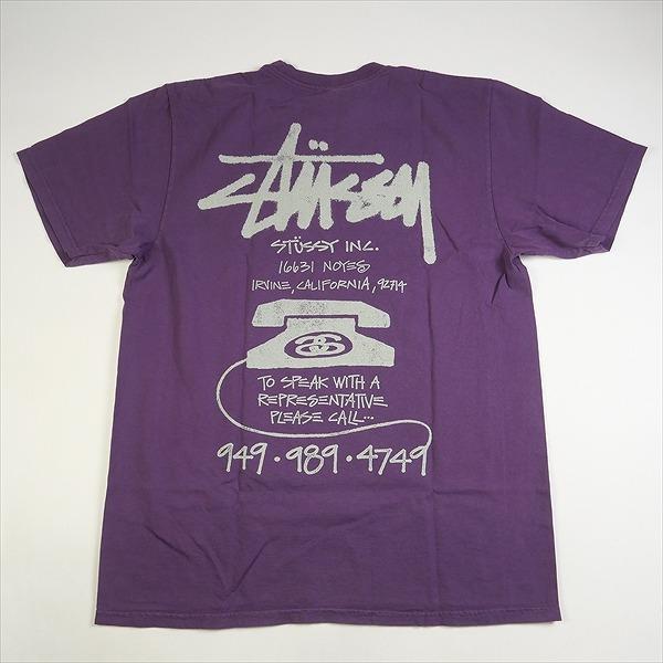 未開封STUSSYスチューシー　Tシャツ　L 紫 STUSSY ステューシー 23AW OLD PHONE TEE PIGMENT DYED PURPLE Tシャツ