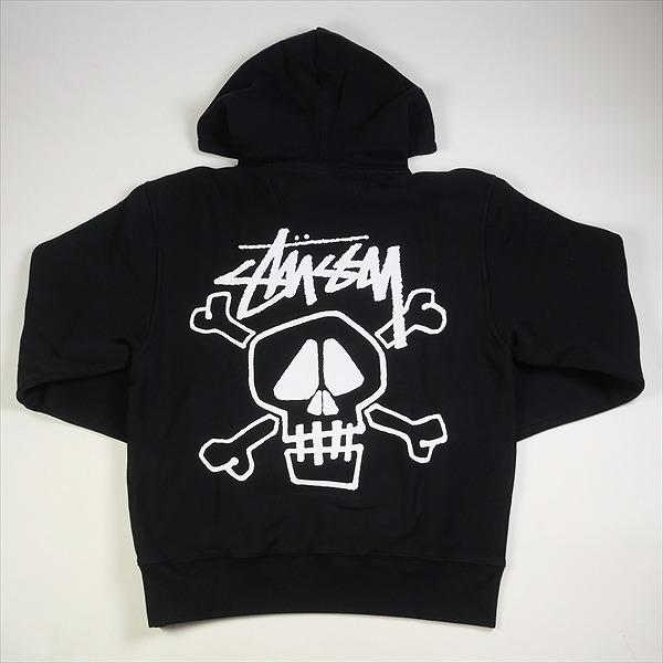 STUSSY ステューシー 23AW SKULL & BONES HOODIE PIGMENT DYED BLACK