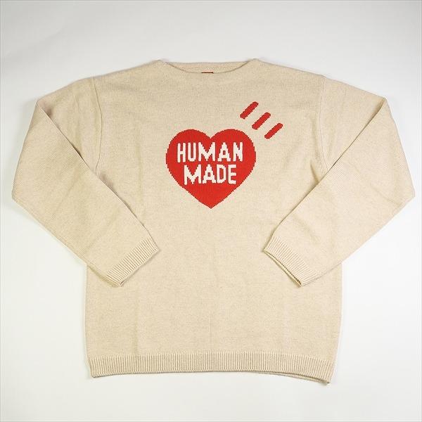 HUMAN MADE HEART KNIT ベージュ　コットン ウール HUMAN MADE ヒューマンメイド 23AW HEART KNIT SWEATER BEIGE