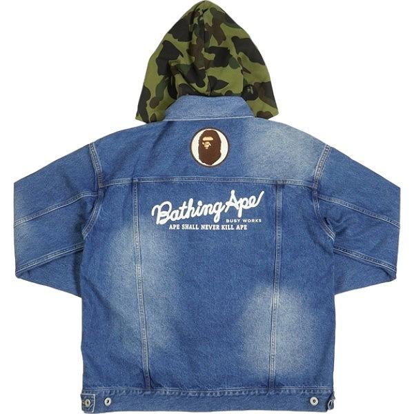A BATHING APE ア ベイシング エイプ 1ST Camo Loose Fit Hooded Denim