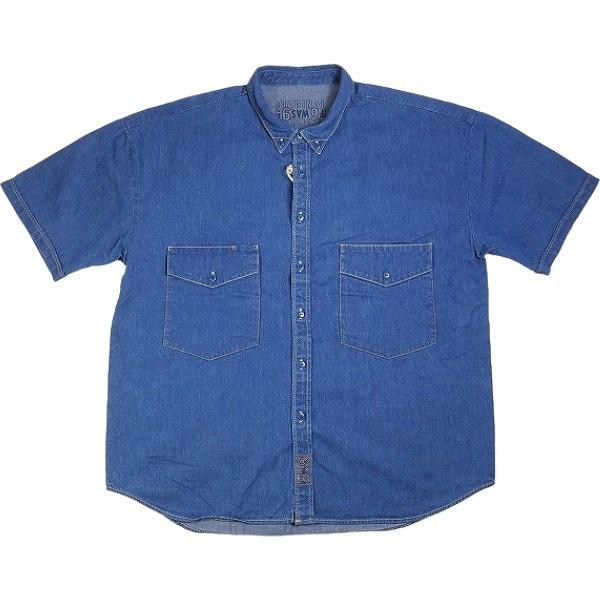 Tenderloin 半袖ワークシャツ 青 TENDERLOIN テンダーロイン WORK SHT B.D DENIM S/S WASH INDIGO 半袖