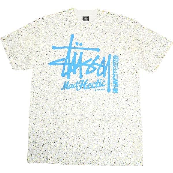STUSSY ステューシー ×UNDEFEATED ×HECTIC ドット総柄Tシャツ 白 Size  