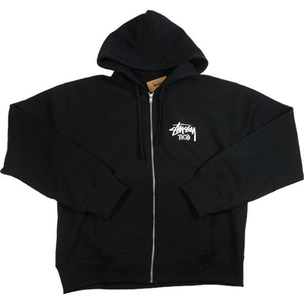STUSSY ステューシー 24AW STOCK TOKYO ZIP HOOD BLACK 東京限定ジップ
