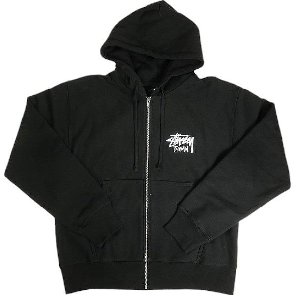 美品⭐︎ステューシー　ジップパーカー　ブラック STUSSY ステューシー 24AW STOCK TAIWAN ZIP HOOD BLACK 台湾限定