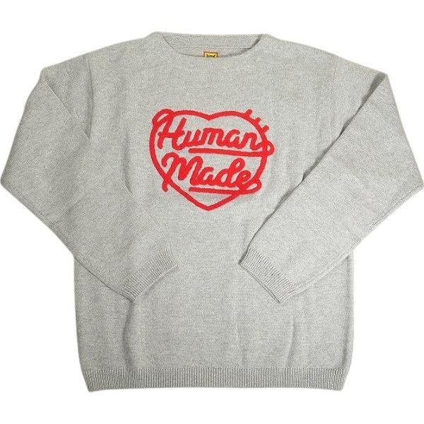 HUMAN MADE ヒューマンメイド 24AW HEART KNIT SWEATER GRAY HM28CS018 