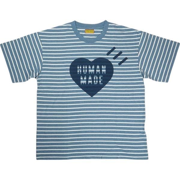HUMAN MADE ヒューマンメイド 25SS HEART STRIPED T-SHIRT BLUE