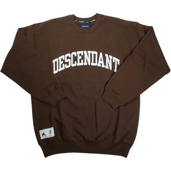 DESCENDANT ディセンダント 24AW TEAM CREW NECK BROWN クルーネック 