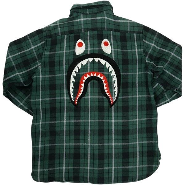 A BATHING APE ア ベイシング エイプ SHARK FLANNEL CHECK SHIRT
