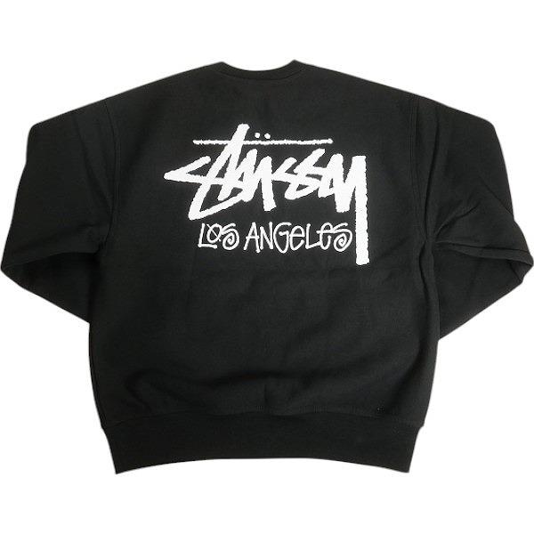 Stussy ブラック スウェット L STUSSY ステューシー STOCK LOS ANGELES CREW BLACK LA限定クルー
