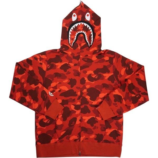 アベイシングエイプ ベイプスター ポロシャツ 赤 XXS 新品タグ付⭐︎BAPE A BATHING APE ア ベイシング エイプ 26SS COLOR CAMO SHARK FULL ZIP