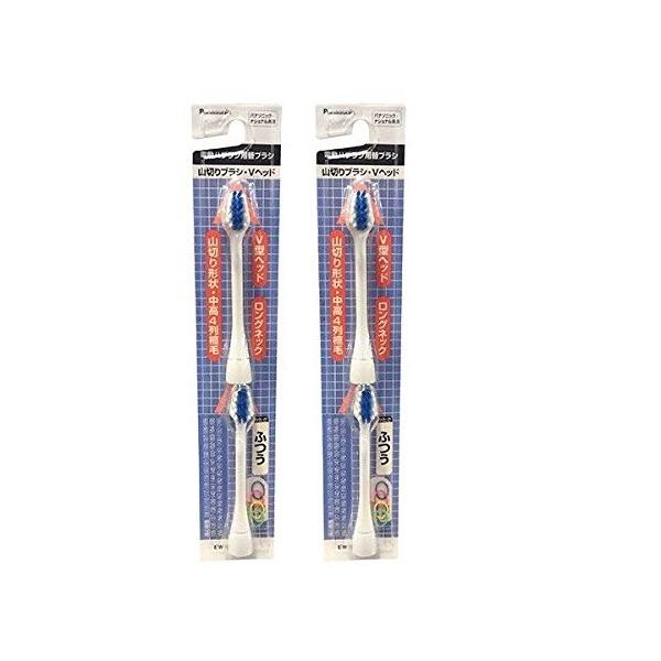 【まとめ買いセット】 パナソニック 替えブラシ ドルツ 山切りブラシ Vヘッド ふつう 白 2本入 EW084-W × 2パック (計4本)
