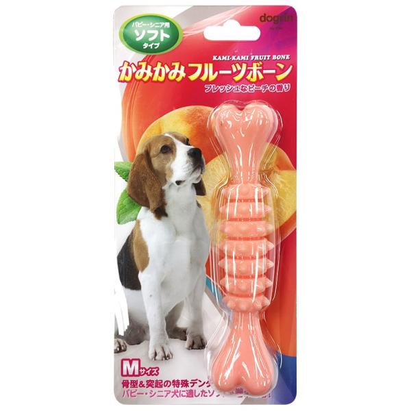 [スーパーキャット] かみかみフルーツボーン ソフト パピー・シニア用 ピーチ M