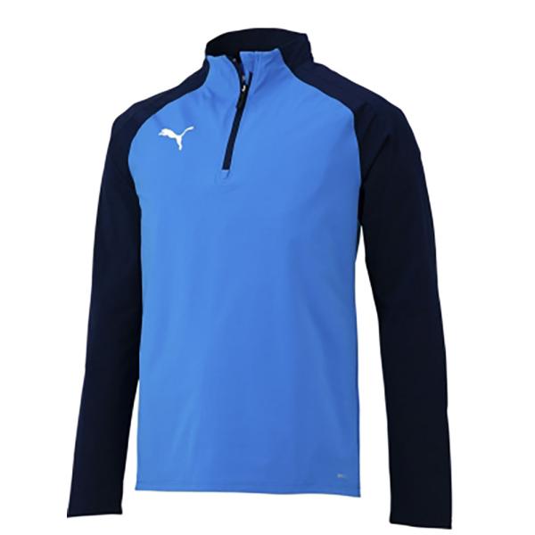 PUMA プーマ TEAMLIGA 1/4 ジップトップ Peacoat-Electric Blue Lemonade サッカー トレーニングウェア