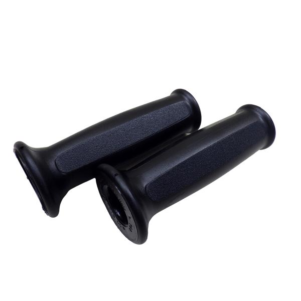 S26■domino スクーター モペット用 バレル型 樽型 ハンドルグリップ 22/26mm 115mm ブラック 左右セット
