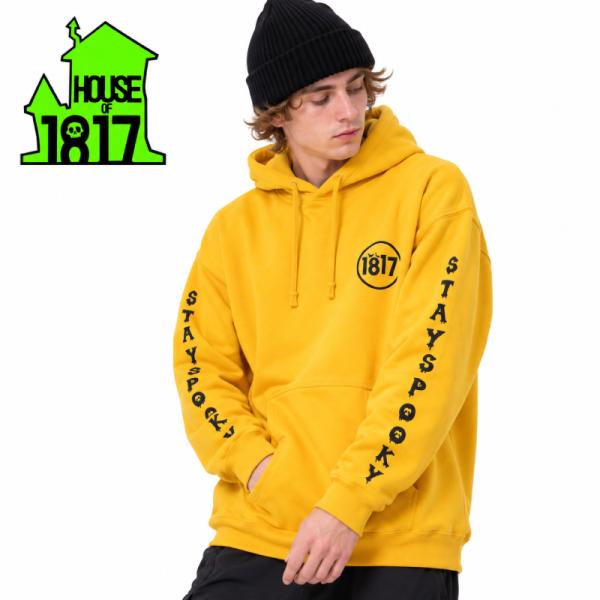 HOUSE OF 1817 ハウスオブエイティーンセブンティーン スノーボード ユニセックス プルオーバー パーカー STAY SPOOKY YELLOW 黄色 裏起毛 ビッグシルエット