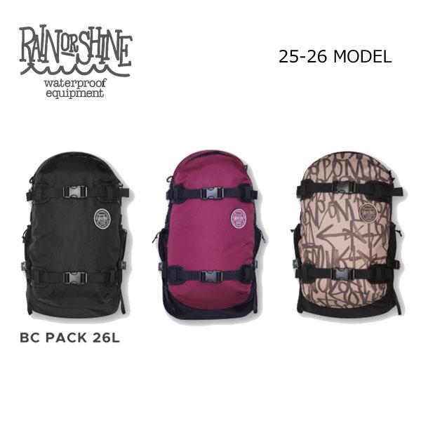 即出荷【RAIN OR SHINE レインオアシャイン】バックパック リュック BC PACK 26L 25-26モデル バックカントリー サイドカントリー スノーボード ak 収納 黒