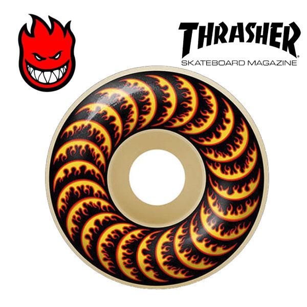 SPITFIRE×THRASHER スピットファイヤー スケートボード スケボー ウィール FORMULA FOUR 99DU CLASSIC SHAPE FLORAL FLAME NATURAL F4 52mm