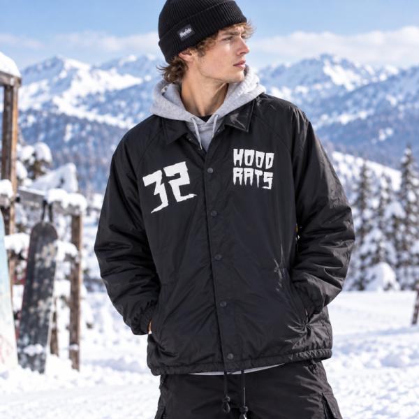 THIRTYTWO HOODRATS コラボ COACH JACKET コーチジャケット ブラック アウター スノーボード サーティーツー フードラッツ